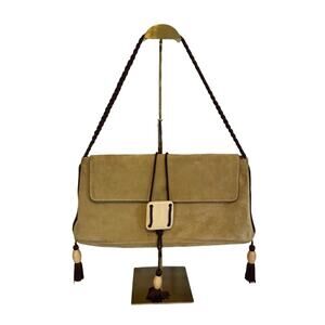 Ripani Suede Shoulder Bag Tan OS